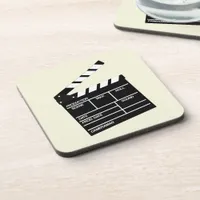 Movie Director Cinema Clapper Clapperboard Design Beverage Coaster