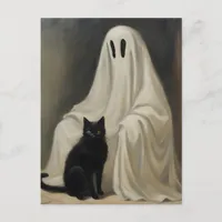 The Ghost and a Black Cat Postcard