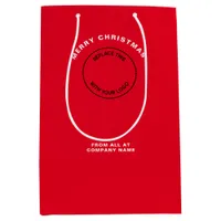 Business Logo Corporate Red Merry Christmas Medium Gift Bag