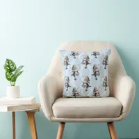 Alice and the Flamingo Throw Pillow