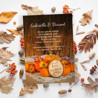 Rustic Pumpkins Fall Barn Wedding Save the Date Invitation