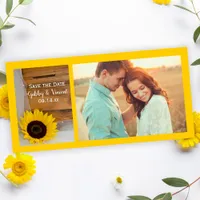 Sunflower and Veil Country Wedding Save the Date