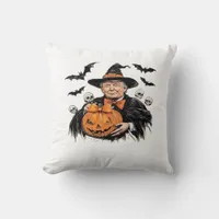 Halloween Spooky Pumpkin Throw Pillow