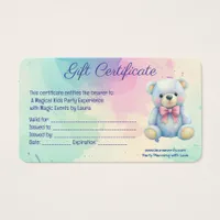 Kids Party Planner Pastel Teddy Bear QR Code Logo