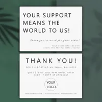 Modern Elegant Support Business Thank You Card 