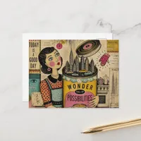Wonder Full of Possibilities Soup Woman Postcard