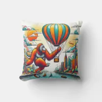 Jungle Harmony: Orangutan-Inspired  Throw Pillow