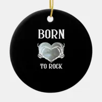 Skeleton Hands Grey Heart Graphic For  Classic Ceramic Ornament