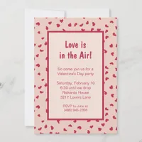 Hearts All Around Peach Valentine's Day Party Invitation