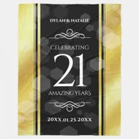 Elegant 21st Brass Wedding Anniversary Celebration Fleece Blanket
