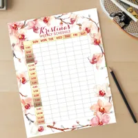 Elegant Orchids Practical Weekly Schedule Planner Notepad