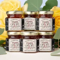 Elegant 37th Alabaster Wedding Anniversary Honey Jar Favors