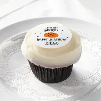 Halloween Birthday Pumpkin Let's Get Spooky Gothic Edible Frosting Rounds