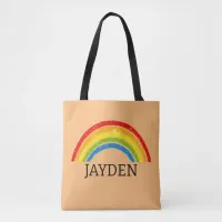 Cute Rainbow Themed Personalized  Tote Bag