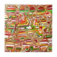 Retro Bubbles Digital Art  Ceramic Tile