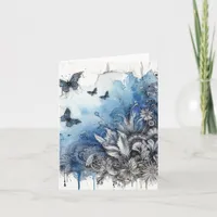 Watercolor Ephemera Vintage Blank Note Card