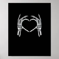 Skeleton Hands Heart Sign Retro Halloween Costume 