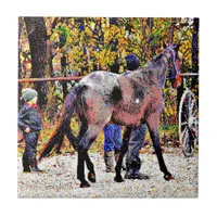 8-bit New Amish Horse Tile