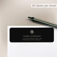 Elegant Black Luxury Brand Address Label