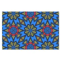 Blue Red Yellow African Tribal Ethnic Pattern Tissue Paper