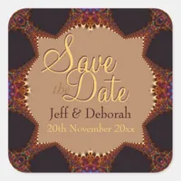 Gold Earthen Unique Save the Date Sticker