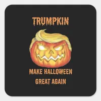 Sweatshirt, Trumpkin, Halloween Classic Square Sticker