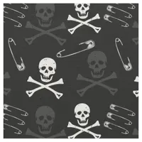 Punk Rock Goth Grunge Skulls Black Fabric