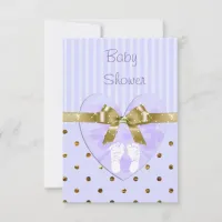 Purple and Gold Baby Shower Invitation