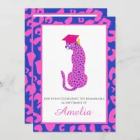 Roaring with Pride! Graduation Pink Invitation