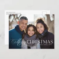 Modern Typography Christmas Holiday Photo Postcard