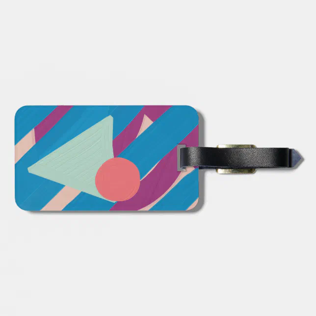 Geometric oil shapes vintage palette luggage tag