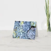 Blue Hydrangea Flower Card