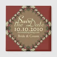 Digital Lace Brocade Save the Date Magnet