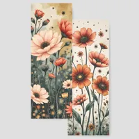 Two Different Images Floral Illustrations Bookmarks