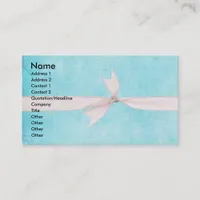 Ribbon on Teal Blue Background Business Card