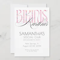 Bikinis & Martini Beach Bach Tropical Bachelorette Invitation