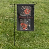 Goth Celestial Poppies Midnight Garden Garden Flag