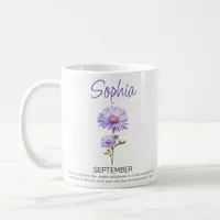 September Personalized Birth Flower Coffee Mug