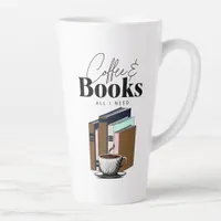 Coffee and Books is All I Need Vintage Latte Mug