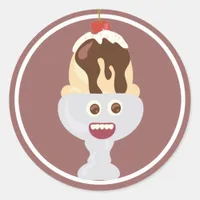 Happy Sundae Classic Round Sticker