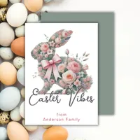 Easter Vibes Bunny Family Greetings  Holiday Card