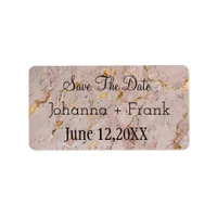 Save The Date |Pink and Gold Marble Label