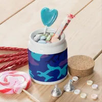 Camouflage Dark Blue & Purple Pattern Candy Jar