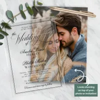 Modern Elegant Formal Calligraphy Wedding Vellum Invitations