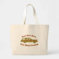 Fake Wood Paneling Large Tote Bag