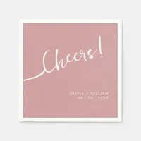 Dusty Rose Cheers Script Wedding Napkin