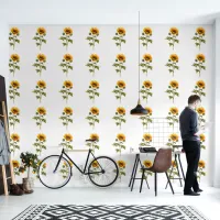 Beautiful Summer Yellow Sunflower Pattern Wallpaper