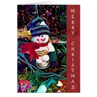 Merry Christmas Snowman with Snowballs Card