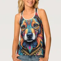 Bohemian Mosaic Majesty: The Painted Dog Tank Top