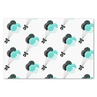 Teal and Black Balloon Celebration Tissue Paper